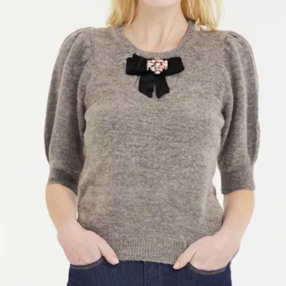 CECE GRAY PUFF SLEEVE SWEATER - Picture 7 of 7